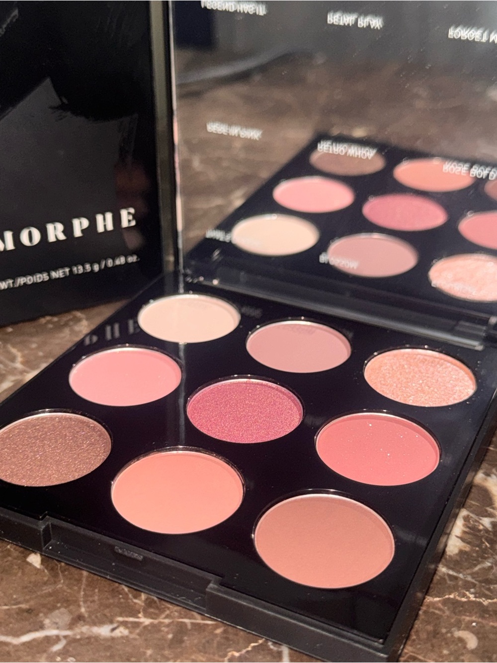 Morphe 9V Vintage Rose Eyeshadow Palette - Pink, Rose, Peach Tones - Picture 3 of 4